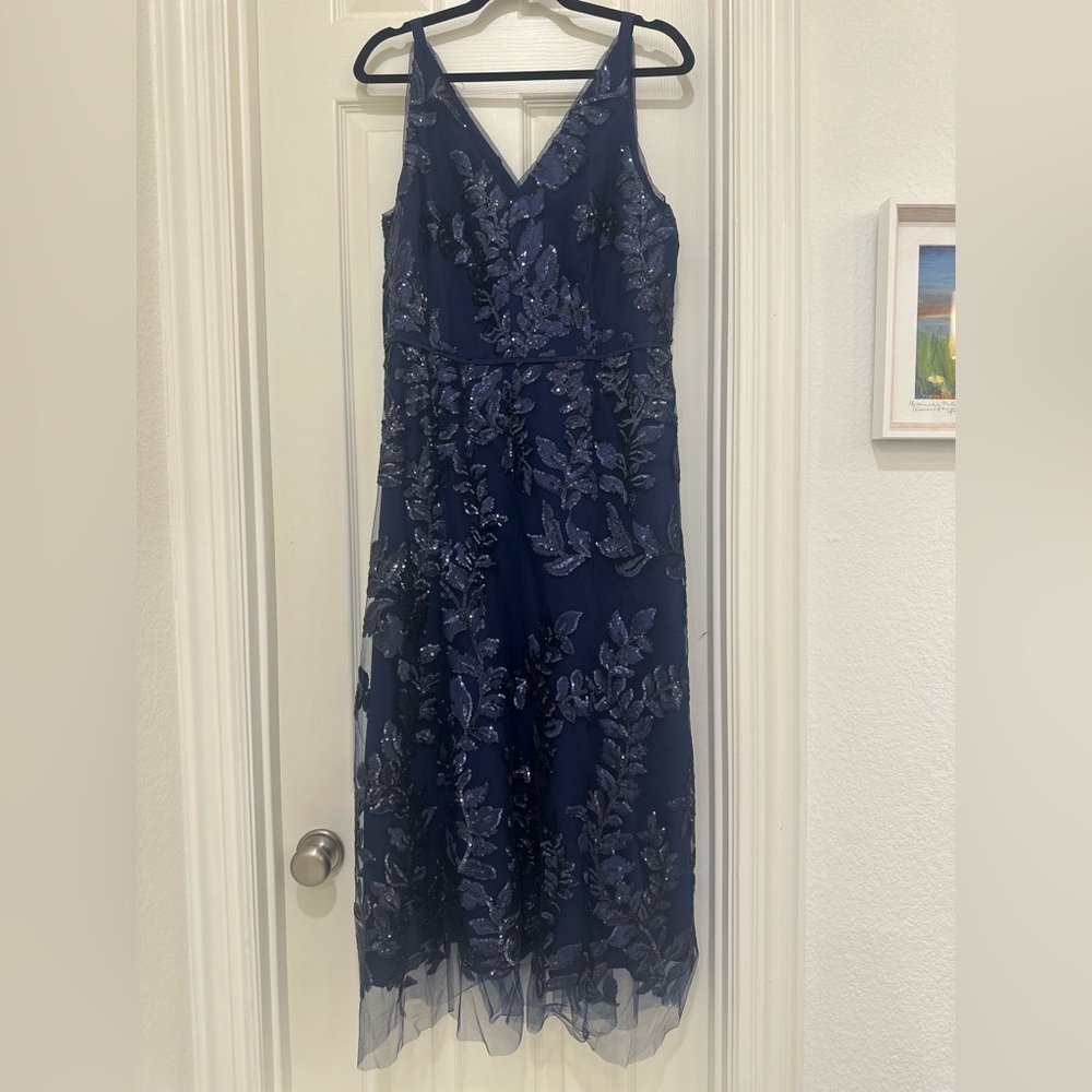 Maggy London Navy Embroidered Midi Dress - Picture 6 of 10